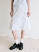 SHEER MIDI SKIRT WHITE