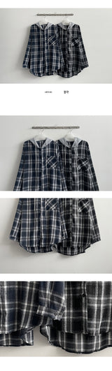 Tiki Layered Hooded Checkered Shirt (2 colors)