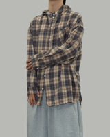 Kits hoodie check shirt (Navy)