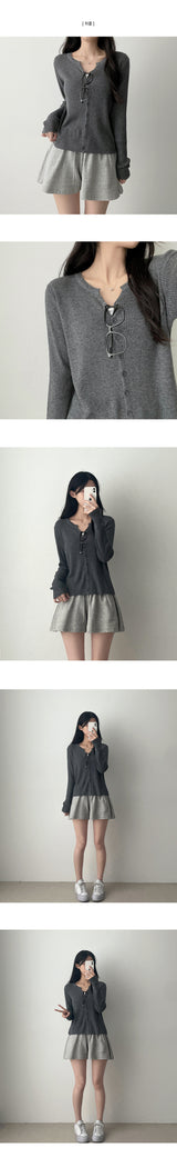 Teak Daily Button Knitted Cardigan