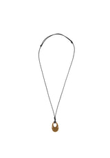 Formica Oval Leather Strap Necklace