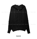 Via See-through Knit Hood Zip-up