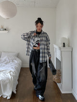 Everyday See-through Overfit Check Shirt