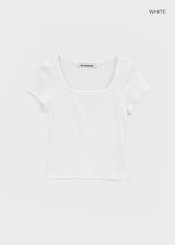 [MADE] Pobello Basic Square-Neck Short Sleeve Top