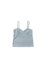 Satin lace top_skyblue