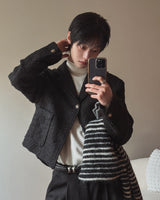Flat Cropped Tweed Jacket