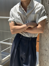 [S/S] Multi stripe half shirts(2color)