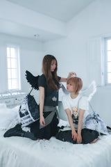 big ribbon skirt(black×grey)
