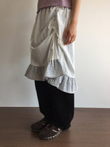 Le Shirring Curtain Midi Skirt (2color)