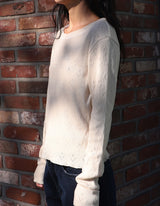 パンチングニット (クリーム) WOMENS