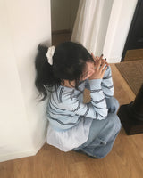 Moem Jen ストライプ Vネック ニット