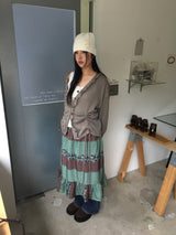 Gentle patchwork skirt (2color)