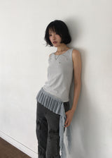 EYELET FRILL SLEEVELESS