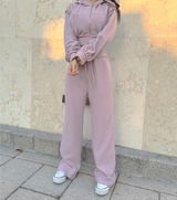 (ZIP-UP & PANTS SET!) 4 COLORS シックフリースクロップドトレーニングパンツ