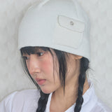 boki pocket beanie white