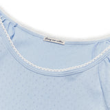 パフUネックTシャツ (ブルー)