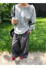 Check Detail Wide Slacks Pants