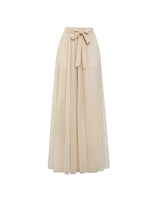 Lierre Ribbon Sheer Layered Flare Pants Lightbeige