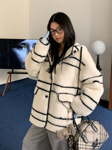 Style Hooded Wool Suede Coat