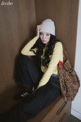 Steady Round Color Long Sleeve Cardigan