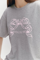 Ribbon Boxy T Gray