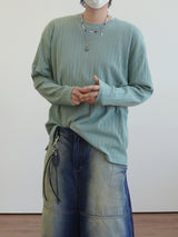 Loose ribbed bony long sleeve 3C