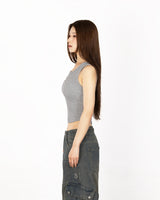 W Chest Logo Crop Short Sleeve GRAY