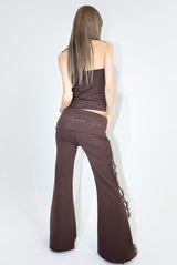 Lace flared pants - Brown