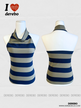 Halterneck Hot Stripe Sleeveless T-shirt