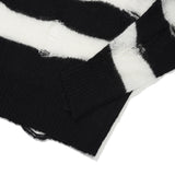 ピックワッペンダメージストライプニット [WHITE]