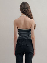 Ribbed Halter Top_Charcoal