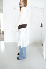 see-through cutting pleats skirt(3colors)