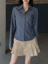 Geek Chic Big Collar Stripe Shirt