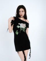 LACE LINED DRESS [BLACK]