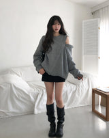 Mitsu Damage Back Pocket Mini Skirt