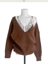 pain of lace sleeveless + over nt set