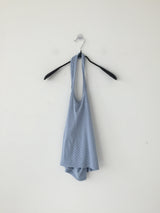 dot halter-neck sleeveless
