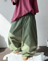 ビリオンパラシュートバルーンピンタックストリングワイドロングパンツ3カラー