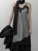 Silver Lace Slip One Piece
