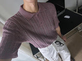 ASCLO ミックスカラーアンティーク半袖ニット(3color)