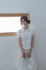 ウィングフリルブラウス(WHITE)