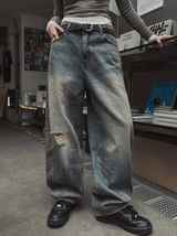 Tinta brush damage balloon denim pants