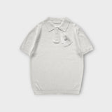 ASCLO ヒドゥンボタン マッスル ショートスリーブニット (4color)