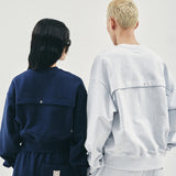 Open back sweat shirt / Navy