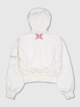 Circle Denim Bomber Jacket (White)