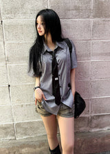 26SS★ [ MADE / Tie Set ] Silk Stripe Classic Shirt Short Sleeve Version