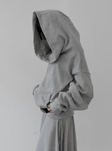 Enri cowl neck hood off-shoulder sweatshirt