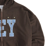 Damage Spray Key Hood Zip-up (Brown)