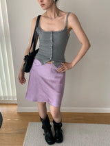 color silk flare midi skirt