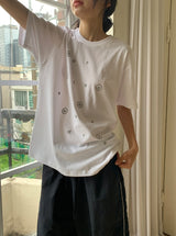 [unisex] ミュール ルーズフィット プリンティング ショート スリーブ ティー